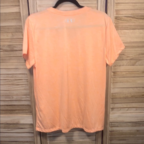 Under Armour Women's Orange V-Neck Top Size XL - Picture 4 of 4